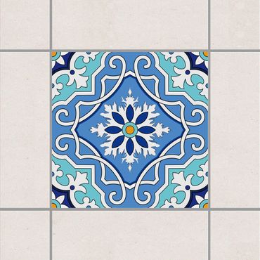 Autocolantes para azulejos Mediterranean tile pattern blue turquoise