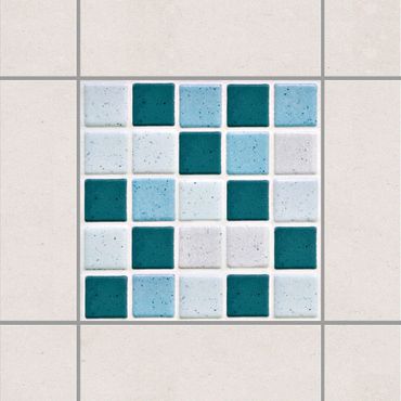 Autocolantes para azulejos Mosaic Tiles Turquoise Blue
