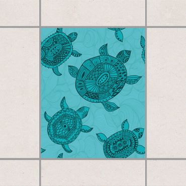 Autocolantes para azulejos Polynesian sea turtles