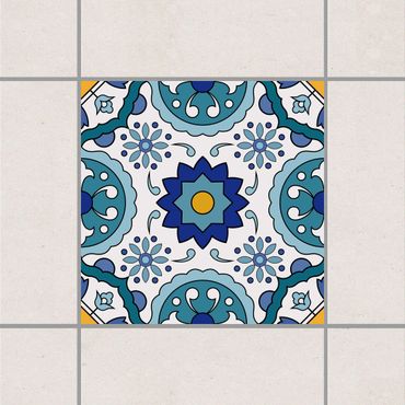 Autocolantes para azulejos Portuguese tile pattern of Azulejo