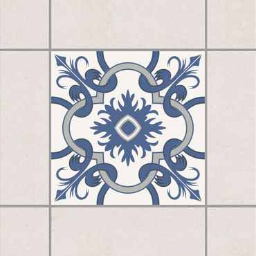 Autocolantes para azulejos Spanish tiled backsplash crème blue