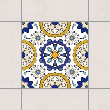 Autocolantes para azulejos Spanish flower ornament