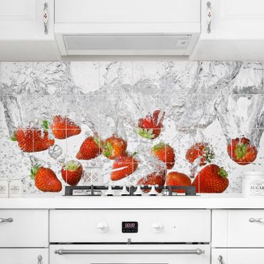 Películas para azulejos Fresh Strawberries In Water