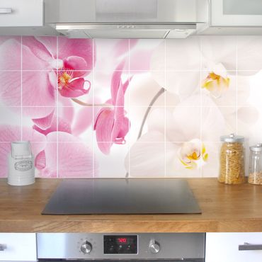Películas para azulejos Tile Mural Delicate Orchids