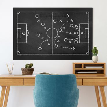 Telas decorativas Football Strategy On Blackboard