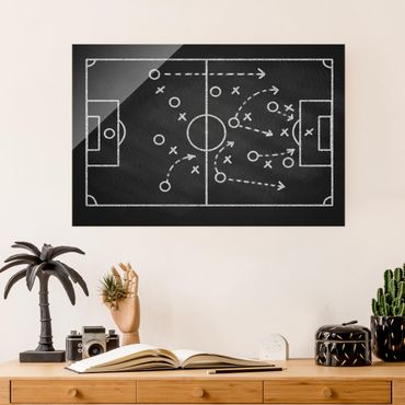 Quadros em vidro Football Strategy On Blackboard