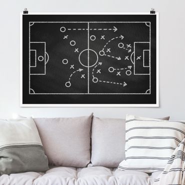 Posters Football Strategy On Blackboard