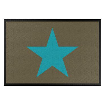 Tapetes de entrada Star In Brown Turqoise Blue