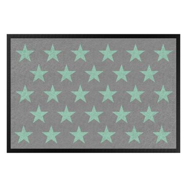 Tapetes de entrada Stars Staggered Grey Mint