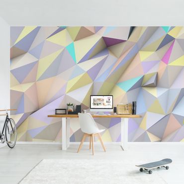Papel de parede padrões Geometric Pastel Triangles In 3D