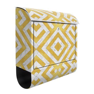 Caixas de correio Geometrical Tile Mix Art Deco Gold Marble