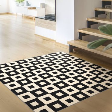Tapetes Geometrical Pattern of Black and Beige squares