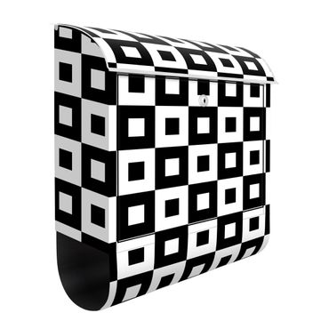 Caixas de correio Geometrical Pattern Of Black And White Squares,