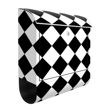 Caixas de correio Geometrical Pattern Rotated Chessboard Black And White