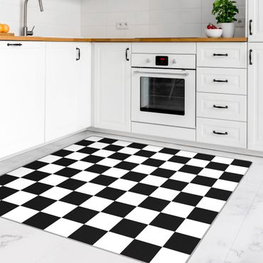 Tapetes Geometrical Pattern Chessboard Black And White