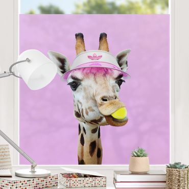 Péliculas para janelas Giraffe Playing Tennis