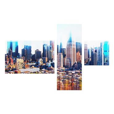 Quadros em vidro 4 partes Manhattan Skyline Urban Stretch