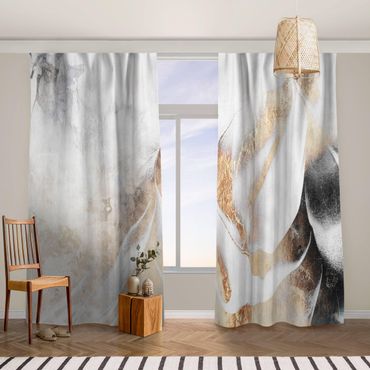 Cortinas Golden Abstract Winter Painting