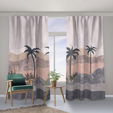 Cortinas Graphic Landscape With Palm Trees