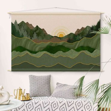 Tapeçaria de parede Graphic Landscape With Sun