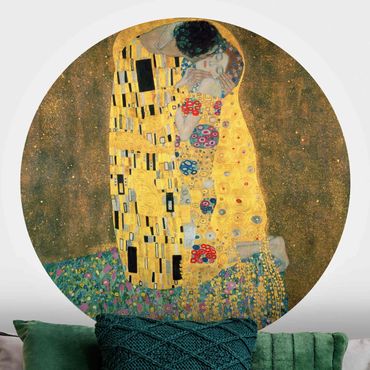 Papel de parede redondo Gustav Klimt - The Kiss