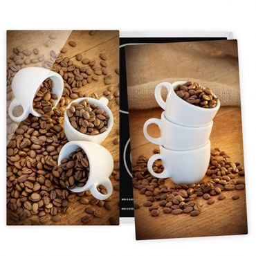 Tampa para fogão 3 espresso cups with coffee beans