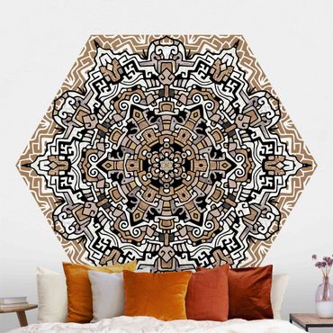 Papel de parede hexagonal Hexagonal Mandala With Details