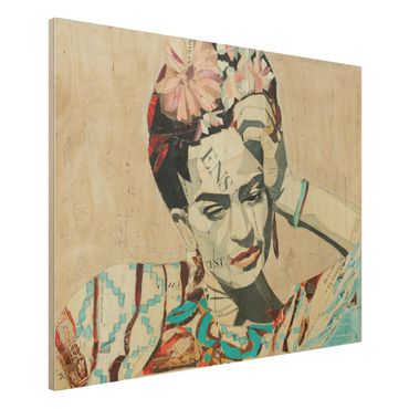Quadros em madeira Frida Kahlo - Collage No.1