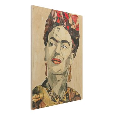 Quadros em madeira Frida Kahlo - Collage No.2