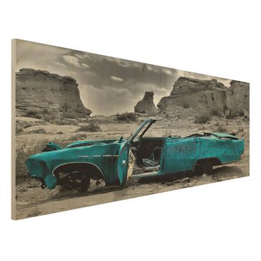 Quadros em madeira Turquoise Cadillac