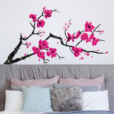 Autocolantes de parede Cherry Blossom Twig Pink