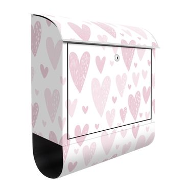 Caixas de correio Small And Big Drawn Light Pink Hearts