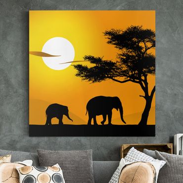 Telas decorativas African Elephant Walk