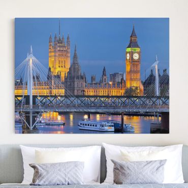Telas decorativas Big Ben And Westminster Palace In London At Night