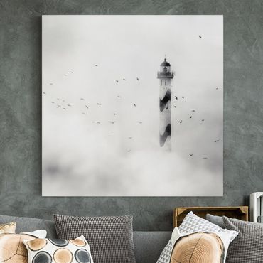 Telas decorativas Lighthouse In The Fog