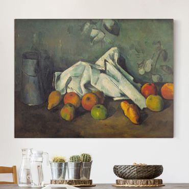 Telas decorativas Paul Cézanne - Still Life With Milk Can And Apples