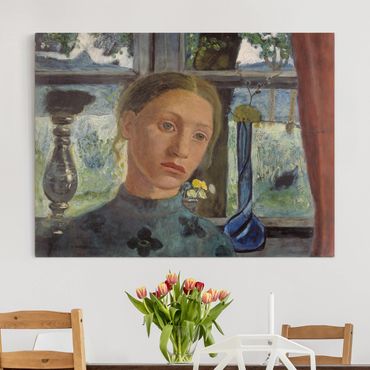 Telas decorativas Paula Modersohn-Becker - Girl'S Head In Front Of A Window