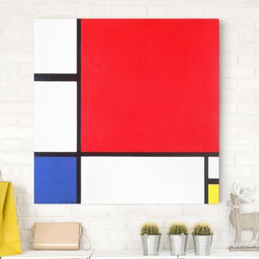 Telas decorativas Piet Mondrian - Composition With Red Blue Yellow