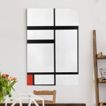 Telas decorativas Piet Mondrian - Composition with Red, Black and White