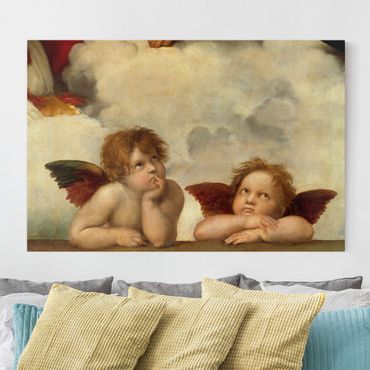 Telas decorativas Raffael - Two Angels. Detail from The Sistine Madonna
