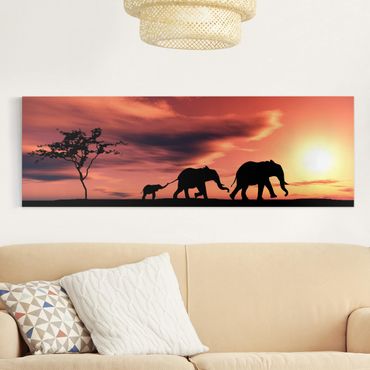 Telas decorativas Savannah Elephant Family