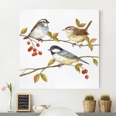 Telas decorativas Birds And Berries - Tits