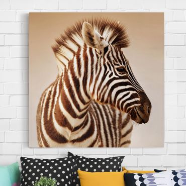 Telas decorativas Zebra Baby Portrait