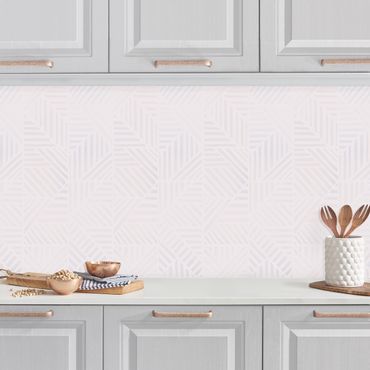 Backsplash de cozinha Line Pattern Colour Gradient In Light Pink