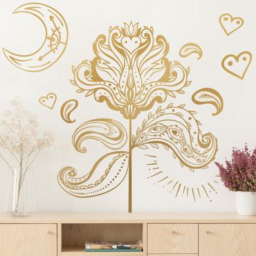Autocolantes de parede Lotus With Moon And Hearts