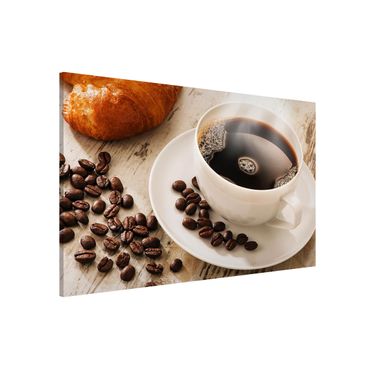 Quadros magnéticos Steaming coffee cup with coffee beans