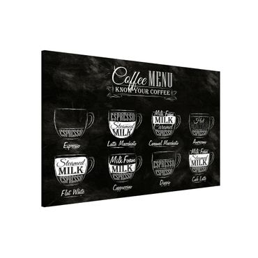 Quadros magnéticos Coffee Varieties Chalkboard