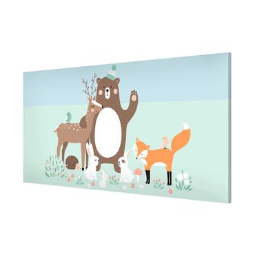 Quadros magnéticos Forest Friends with forest animals blue
