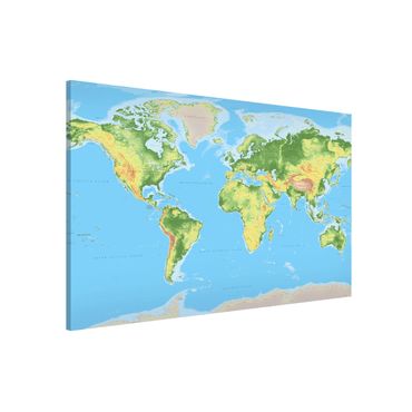 Quadros magnéticos Physical World Map