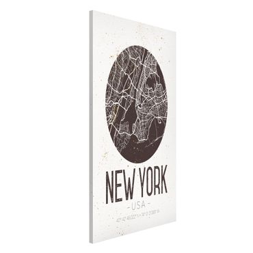 Quadros magnéticos New York City Map - Retro